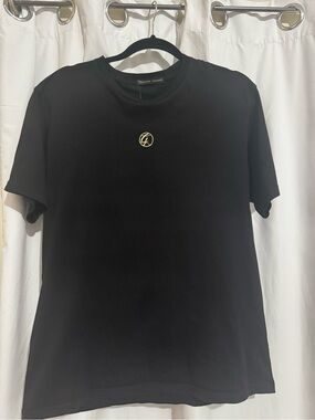 Black Giuliano Galiano Crewneck T-Shirt with Gold Emblem - Men/Woman/ Unisex XL